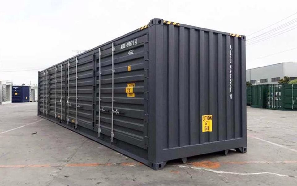 contentor preto com acesso lateral total de 40 pés cúbicos de altura (9′ 6″ de altura) contentor preto com acesso lateral total de 40 pés cúbicos de altura (9′ 6″ de altura)